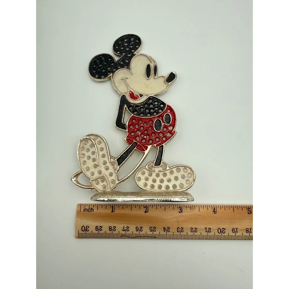 Vintage Walt Disney Productions Mickey Mouse Metal Earring Holder Stand Enamel